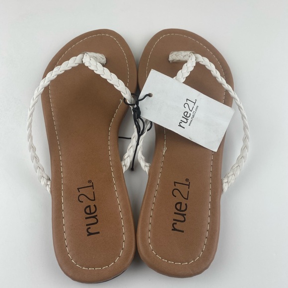 rue21 white rubber casual sandals size 6 - Picture 2 of 7